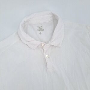 Flint and Tinder Polo Shirt Mens Medium 100% Supima Cotton White Made in USA